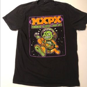 MxPx 2014 Tour Mens T-Shirt Black Large L Zebrahead Allister Pop Punk